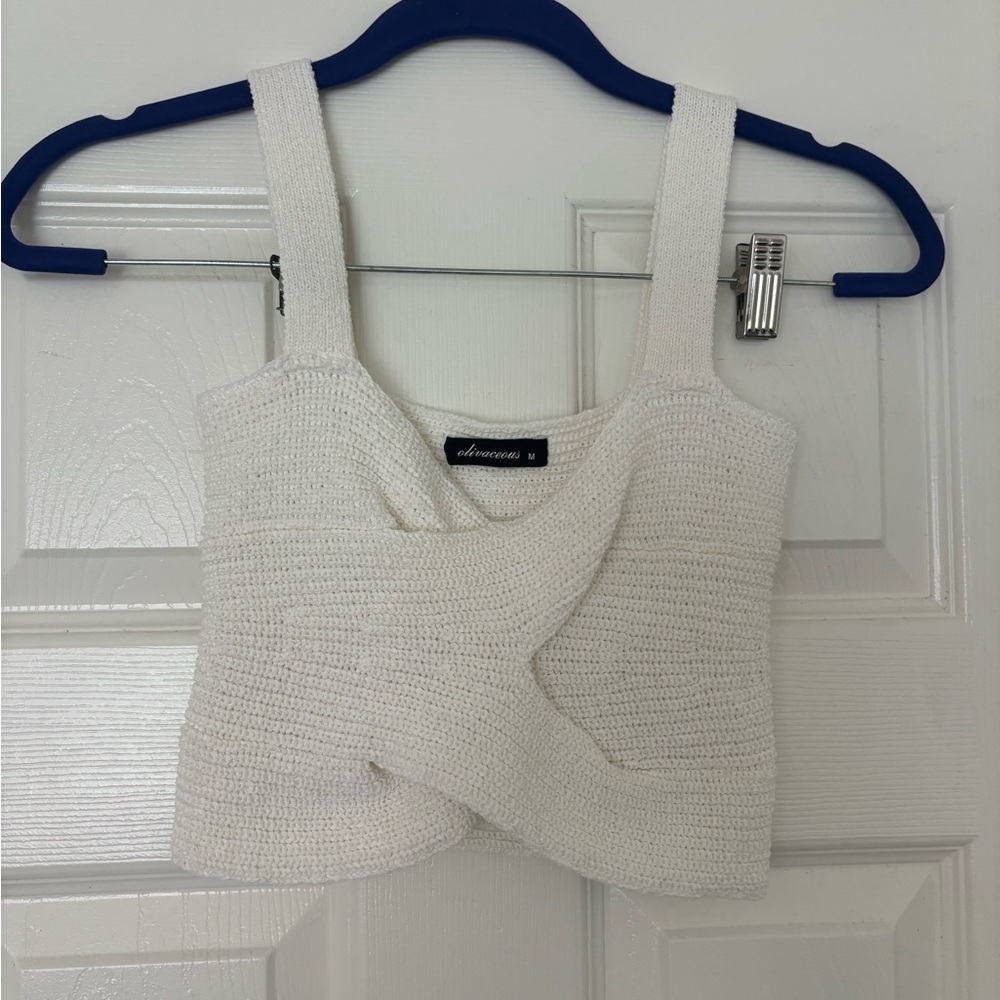 Olivaceous knit crop top in size M
